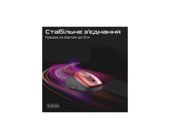 Мышка Promate UniGlide Wireless Red (uniglide.red), изображение 6 Мышка Promate UniGlide Wireless Red (uniglide.red), изображение 6