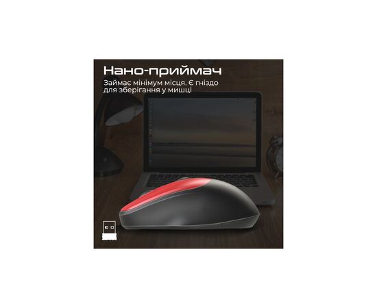 Мышка Promate UniGlide Wireless Red (uniglide.red), изображение 7 Мышка Promate UniGlide Wireless Red (uniglide.red), изображение 7