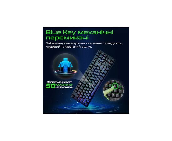 Клавіатура Vertux VertuPro-80 Wireless/USB Black (vertupro-80.black), зображення 3 Клавіатура Vertux VertuPro-80 Wireless/USB Black (vertupro-80.black), зображення 3