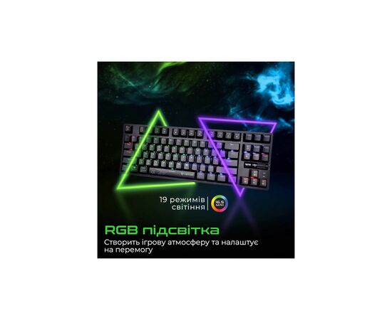 Клавіатура Vertux VertuPro-80 Wireless/USB Black (vertupro-80.black), зображення 5 Клавіатура Vertux VertuPro-80 Wireless/USB Black (vertupro-80.black), зображення 5