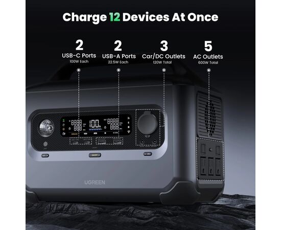 Зарядная станция Ugreen PowerRoam 600 (GS600), изображение 9 Зарядная станция Ugreen PowerRoam 600 (GS600), изображение 9