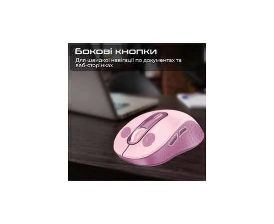 Мышка Promate Ken Wireless/Bluetooth Pink (ken.pink), изображение 6 Мышка Promate Ken Wireless/Bluetooth Pink (ken.pink), изображение 6