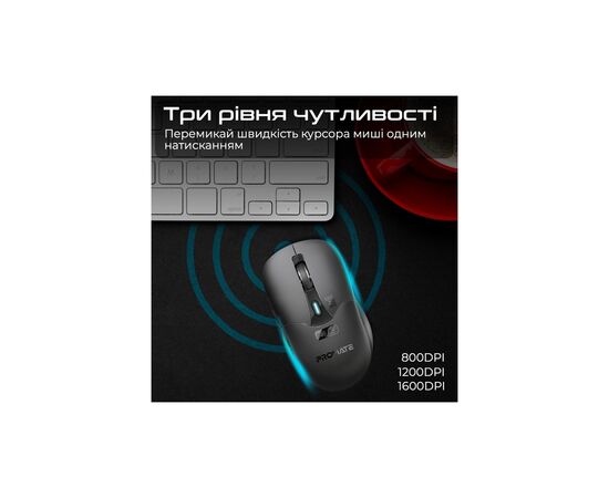 Мышка Promate Samo Wireless/Bluetooth Black (samo.black), изображение 4 Мышка Promate Samo Wireless/Bluetooth Black (samo.black), изображение 4