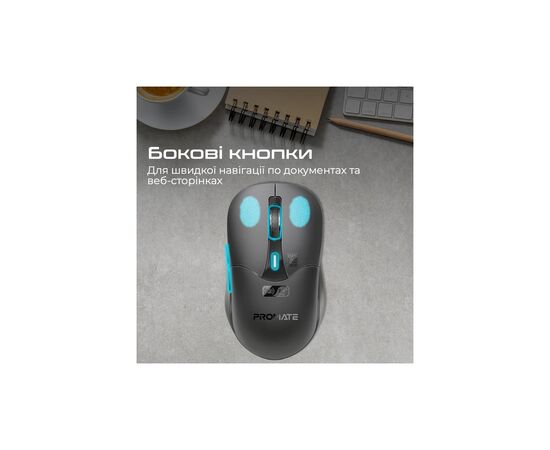 Мышка Promate Samo Wireless/Bluetooth Black (samo.black), изображение 6 Мышка Promate Samo Wireless/Bluetooth Black (samo.black), изображение 6