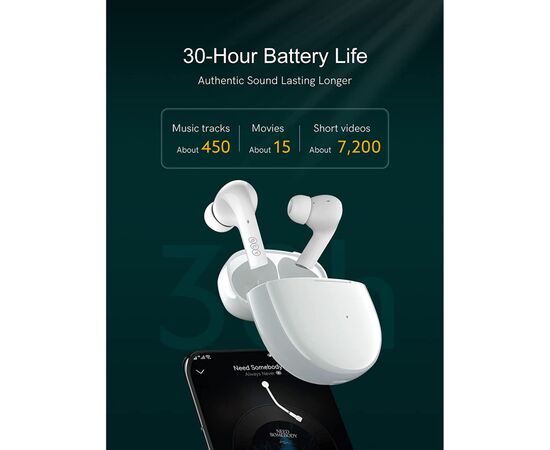 Навушники QCY T18 White (1052463), зображення 3 Навушники QCY T18 White (1052463), зображення 3