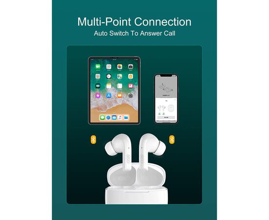 Навушники QCY T18 White (1052463), зображення 6 Навушники QCY T18 White (1052463), зображення 6