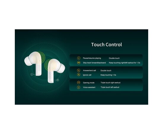 Навушники QCY T18 White (1052463), зображення 9 Навушники QCY T18 White (1052463), зображення 9