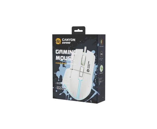Мишка Canyon Fortnax GM-636 RGB USB White (CND-SGM636W), зображення 6 Мишка Canyon Fortnax GM-636 RGB USB White (CND-SGM636W), зображення 6