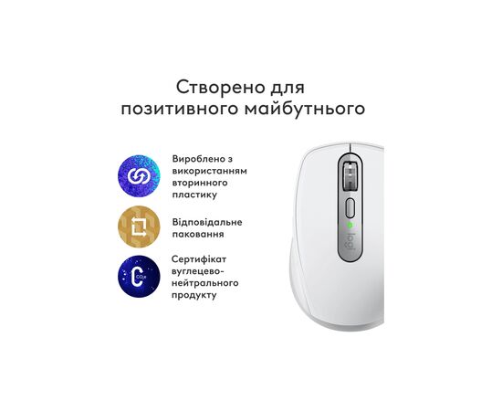 Мышка Logitech MX Anywhere 3S для MAC Wireless Pale Grey (910-006946), изображение 2 Мышка Logitech MX Anywhere 3S для MAC Wireless Pale Grey (910-006946), изображение 2