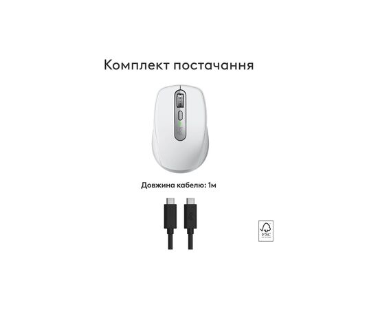 Мышка Logitech MX Anywhere 3S для MAC Wireless Pale Grey (910-006946), изображение 4 Мышка Logitech MX Anywhere 3S для MAC Wireless Pale Grey (910-006946), изображение 4