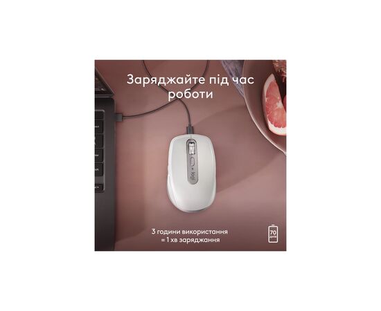 Мышка Logitech MX Anywhere 3S для MAC Wireless Pale Grey (910-006946), изображение 5 Мышка Logitech MX Anywhere 3S для MAC Wireless Pale Grey (910-006946), изображение 5