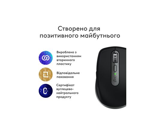 Мышка Logitech MX Anywhere 3S для MAC Wireless Space Grey (910-006947), изображение 2 Мышка Logitech MX Anywhere 3S для MAC Wireless Space Grey (910-006947), изображение 2