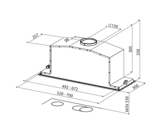 Вытяжка кухонная Faber INCA LUX EV8 X/BK A52 FABER, изображение 7 Вытяжка кухонная Faber INCA LUX EV8 X/BK A52 FABER, изображение 7