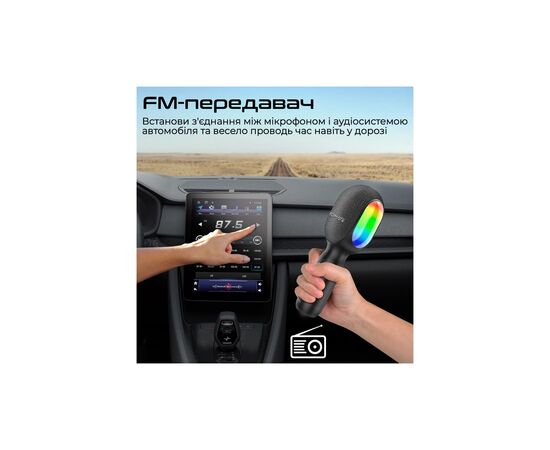 Микрофон Promate VocalMic Bluetooth 2 x AUX LED Black (vocalmic.black), изображение 8 Микрофон Promate VocalMic Bluetooth 2 x AUX LED Black (vocalmic.black), изображение 8
