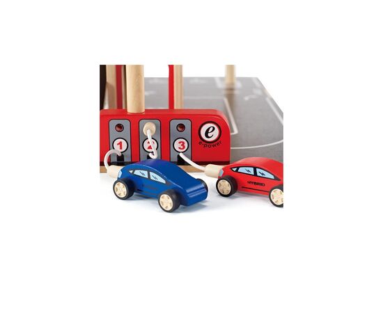 Автотрек Hape дерев'яний з паркінгом та вертолітним майданчиком (E3002), зображення 4