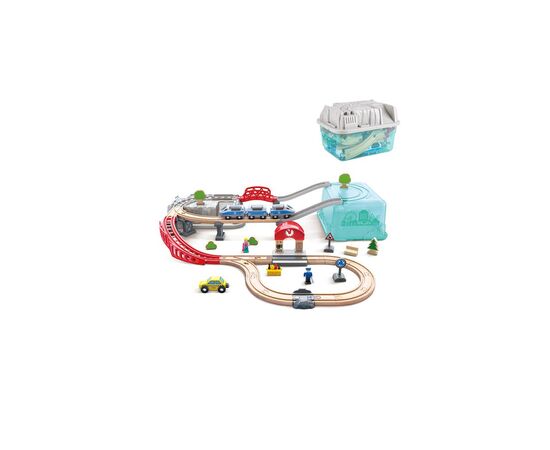 Железная дорога Hape в контейнере Город 48 элементов (E3771), изображение 2