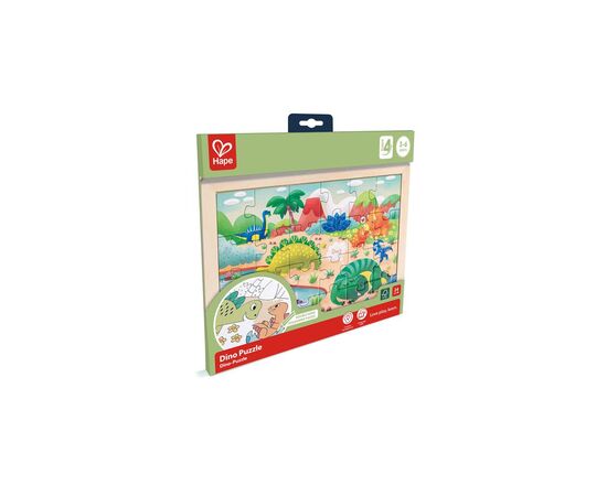 Пазл Hape Динозавры с раскраской (E1641)