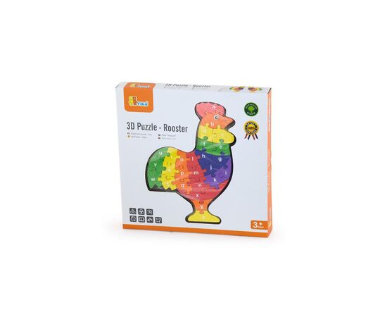 Пазл Viga Toys деревянный Петушок по буквам (55244N), изображение 2 Пазл Viga Toys деревянный Петушок по буквам (55244N), изображение 2