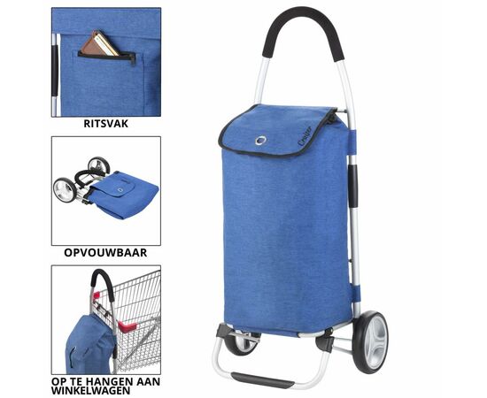 Сумка-тележка ShoppingCruiser Foldable 40 л Blue (928362), изображение 5 Сумка-тележка ShoppingCruiser Foldable 40 л Blue (928362), изображение 5