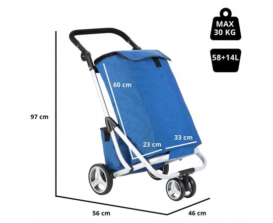 Сумка-тележка ShoppingCruiser 3 Wheels 72 л Blue (928364), изображение 4 Сумка-тележка ShoppingCruiser 3 Wheels 72 л Blue (928364), изображение 4