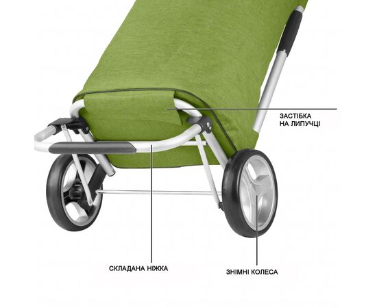 Сумка-тележка ShoppingCruiser Foldable 45 л Green (930021), изображение 6 Сумка-тележка ShoppingCruiser Foldable 45 л Green (930021), изображение 6