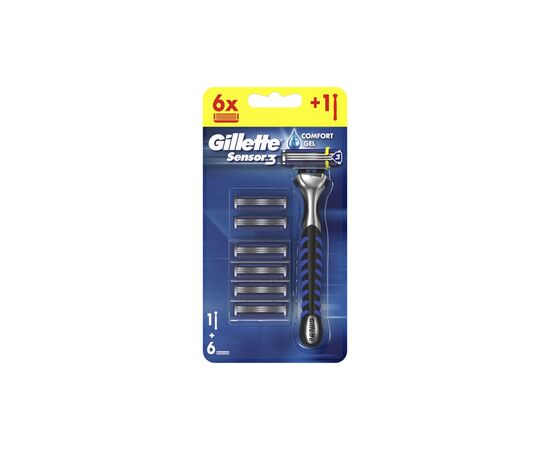 Бритва Gillette Sensor 3 з 6 змінними картриджами (7702018550807), зображення 2 Бритва Gillette Sensor 3 з 6 змінними картриджами (7702018550807), зображення 2