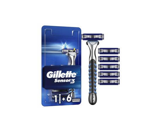 Бритва Gillette Sensor 3 с 6 сменными картриджами (7702018550807)