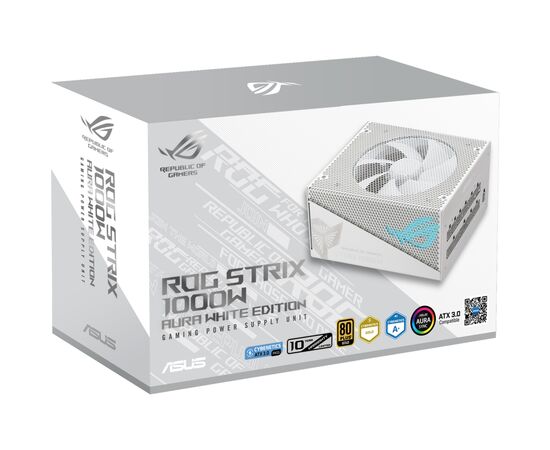 Блок питания ASUS 1000W ROG Strix PCIE5 Gold Aura White Edition (90YE00P5-B0NA00), изображение 9 Блок питания ASUS 1000W ROG Strix PCIE5 Gold Aura White Edition (90YE00P5-B0NA00), изображение 9