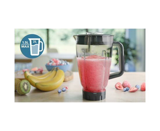 Блендер Philips стаціонарний Series 5000, 1000Вт, чаша-2000мл, сірий (HR3020/20), изображение 2 Блендер Philips стаціонарний Series 5000, 1000Вт, чаша-2000мл, сірий (HR3020/20), изображение 2