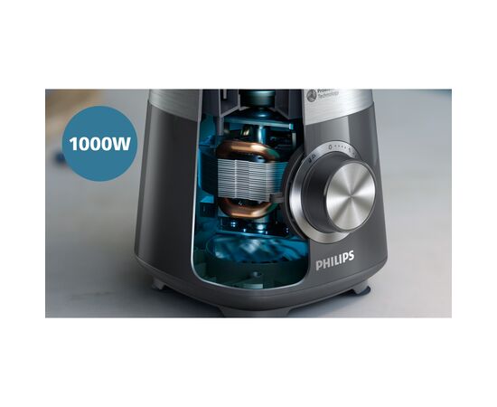 Блендер Philips стаціонарний Series 5000, 1000Вт, чаша-2000мл, сірий (HR3020/20), изображение 5 Блендер Philips стаціонарний Series 5000, 1000Вт, чаша-2000мл, сірий (HR3020/20), изображение 5