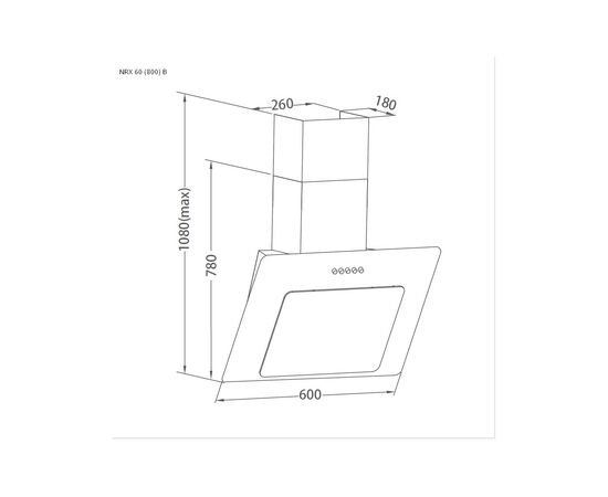 Вытяжка кухонная Pyramida NRX 60 (800) B GBL, изображение 6 Вытяжка кухонная Pyramida NRX 60 (800) B GBL, изображение 6
