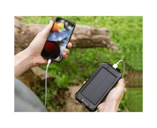 Батарея универсальная Sandberg 10000 mAh, Solar:5V/250mA, power-through, IP54, flashlight (420-72), изображение 6 Батарея универсальная Sandberg 10000 mAh, Solar:5V/250mA, power-through, IP54, flashlight (420-72), изображение 6