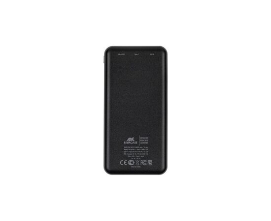 Батарея универсальная RivaCase 20000mA, PD/18W, QC/3.0/18W (RIVAPOWER VA2571 (Black)), изображение 3 Батарея универсальная RivaCase 20000mA, PD/18W, QC/3.0/18W (RIVAPOWER VA2571 (Black)), изображение 3
