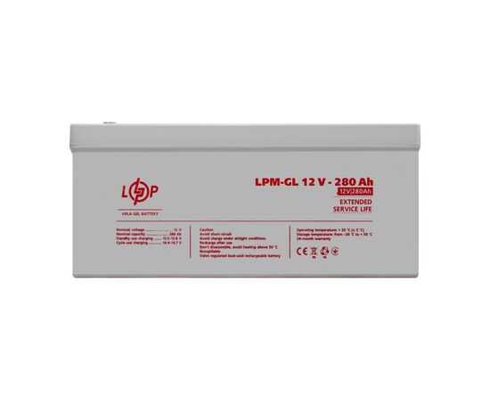 Батарея к ИБП LogicPower LPM-GL 12V - 280Ah (13185), изображение 2 Батарея к ИБП LogicPower LPM-GL 12V - 280Ah (13185), изображение 2