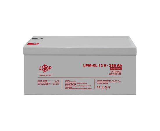 Батарея к ИБП LogicPower LPM-GL 12V - 280Ah (13185), изображение 3 Батарея к ИБП LogicPower LPM-GL 12V - 280Ah (13185), изображение 3