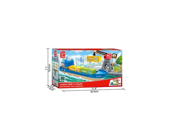 Железная дорога Hape Набор для железной дороги Корабль с краном (E3792), изображение 5 Железная дорога Hape Набор для железной дороги Корабль с краном (E3792), изображение 5