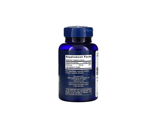 Минералы Life Extension Цитрат Магния, Magnesium (Citrate), 160 мг, 100 Капсул (LEX-16821), изображение 2 Минералы Life Extension Цитрат Магния, Magnesium (Citrate), 160 мг, 100 Капсул (LEX-16821), изображение 2