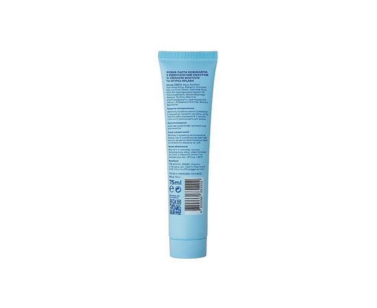 Зубная паста Splash Oral Care Освежающая с отбеливающим эффектом со вкусом ментола и огурца 75 мл (4820266831202), изображение 2 Зубная паста Splash Oral Care Освежающая с отбеливающим эффектом со вкусом ментола и огурца 75 мл (4820266831202), изображение 2