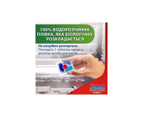 Таблетки для посудомоечных машин Somat Excellence 5-в-1 54 шт. (9000101807936), изображение 7 Таблетки для посудомоечных машин Somat Excellence 5-в-1 54 шт. (9000101807936), изображение 7