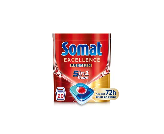 Таблетки для посудомоечных машин Somat Excellence 5-в-1 20 шт. (9000101808384), изображение 2 Таблетки для посудомоечных машин Somat Excellence 5-в-1 20 шт. (9000101808384), изображение 2