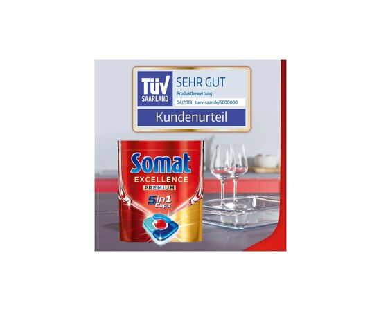 Таблетки для посудомоечных машин Somat Excellence 5-в-1 20 шт. (9000101808384), изображение 8 Таблетки для посудомоечных машин Somat Excellence 5-в-1 20 шт. (9000101808384), изображение 8