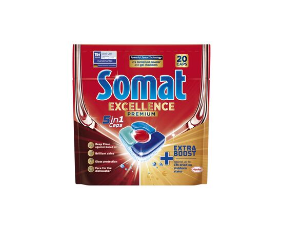 Таблетки для посудомийних машин Somat Excellence 5-в-1 20 шт. (9000101808384)