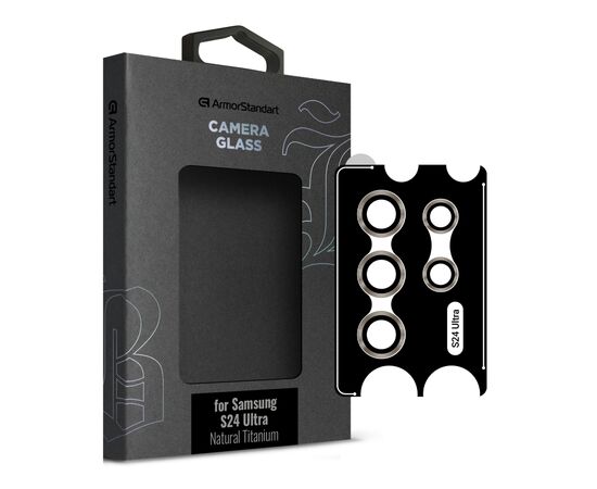 Скло захисне Armorstandart Camera glass Supreme Black Icon Samsung S24 Ultra Natural Titanium (ARM76603)