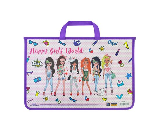 Папка - портфель Maxi А4 пластиковый на молнии Beauty (MX30001)