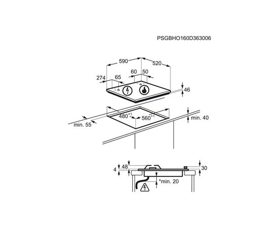 Варочная поверхность Electrolux GPE 363 RBK (GPE363RBK), изображение 2 Варочная поверхность Electrolux GPE 363 RBK (GPE363RBK), изображение 2