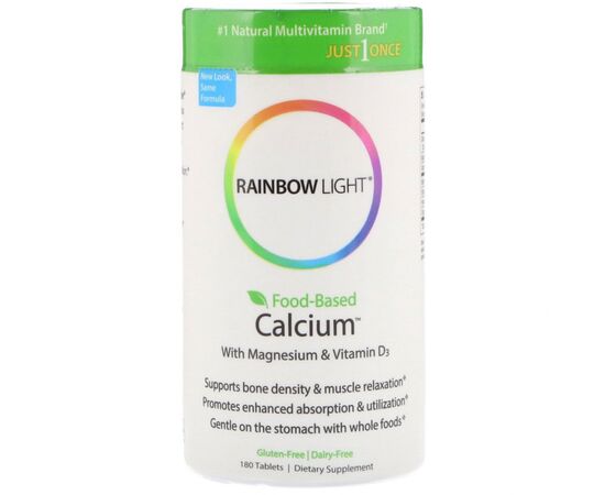 Витамин Rainbow Light Кальций с Магнием и Витамином D3, Food-Based Calcium with Ma (RLT-10952)