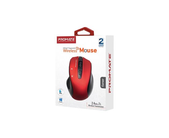 Мышка Promate Cursor Wireless Red (cursor.red), изображение 2 Мышка Promate Cursor Wireless Red (cursor.red), изображение 2