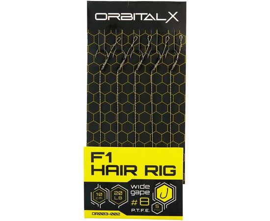 Поводок OrbitalX F1 Hair Rig Wide Gape 10 20lb 10cm (5шт/уп) weed (694.00.07)
