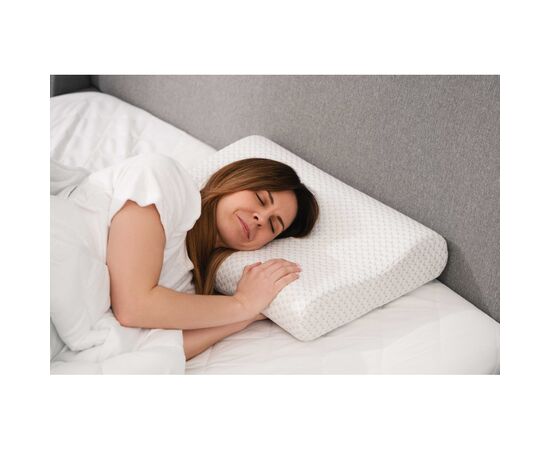 Подушка Ardesto ортопедическая Sleepwell волна, пена мемори, 60х40х11/9см белый (ART6040COP), изображение 7