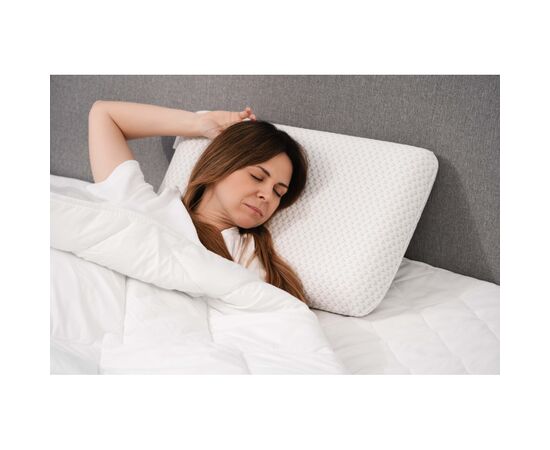 Подушка Ardesto ортопедическая Sleepwell, классическая прямоугольная, пена мемори, 60х40х12см белый (ART6040CLP), изображение 6 Подушка Ardesto ортопедическая Sleepwell, классическая прямоугольная, пена мемори, 60х40х12см белый (ART6040CLP), изображение 6